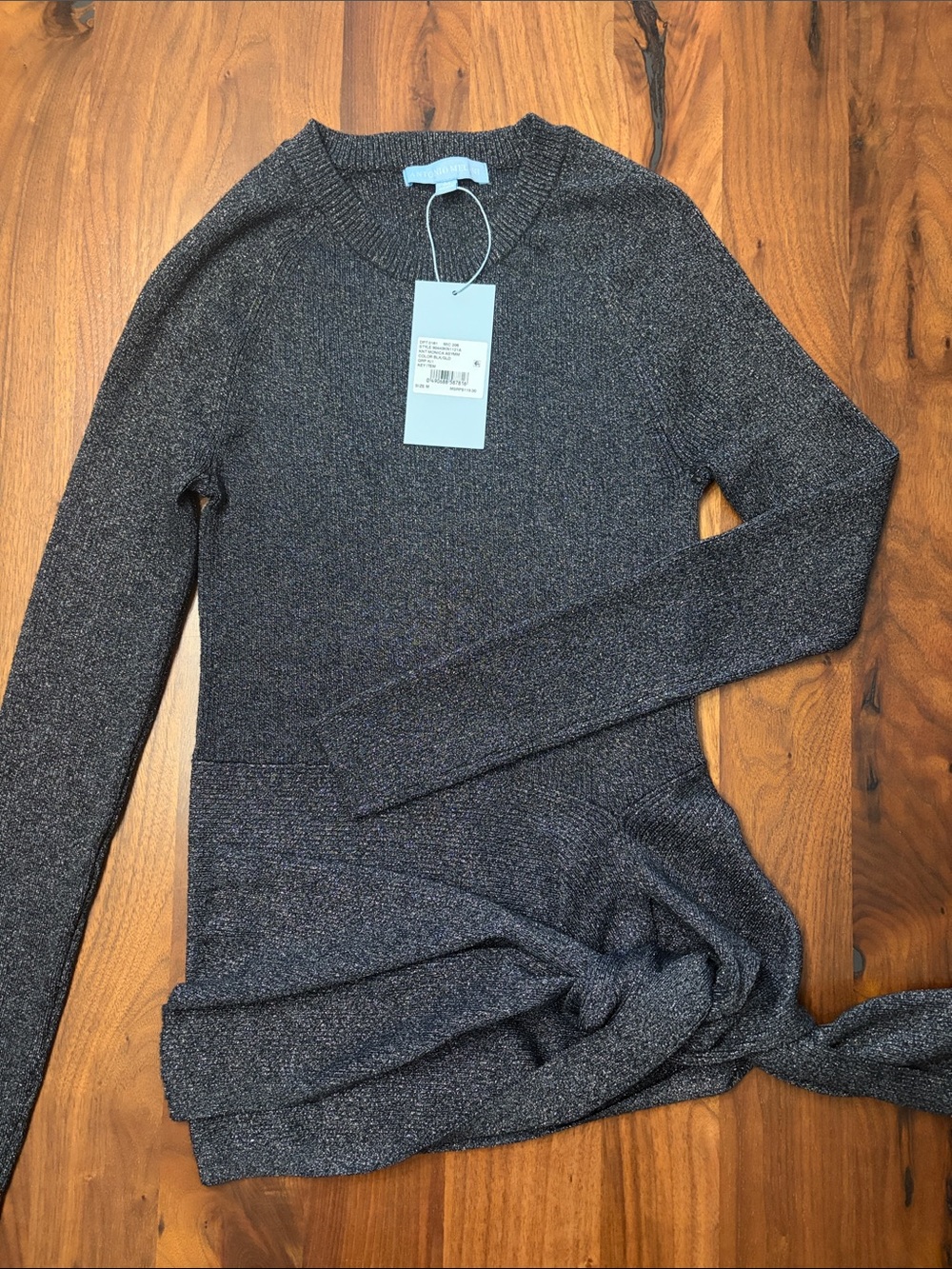 ANTONIO MELANI Metallic Charcoal Crewneck Sweater